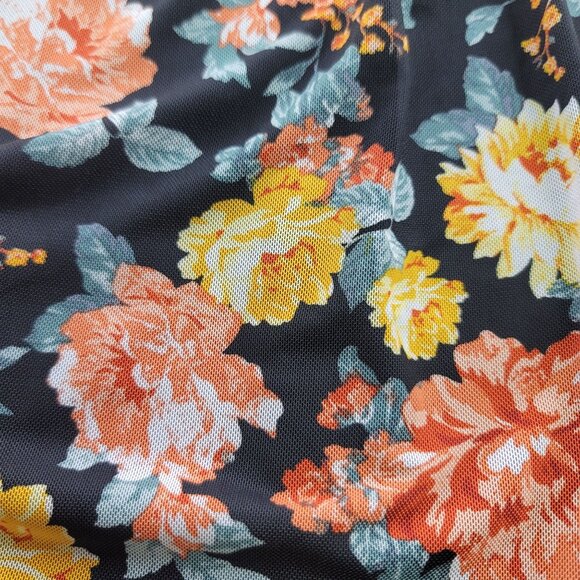 Bobbie Brooks Womans Small Lined Multicolor Floral Peasant Top Bell Sleeve - Picture 7 of 7